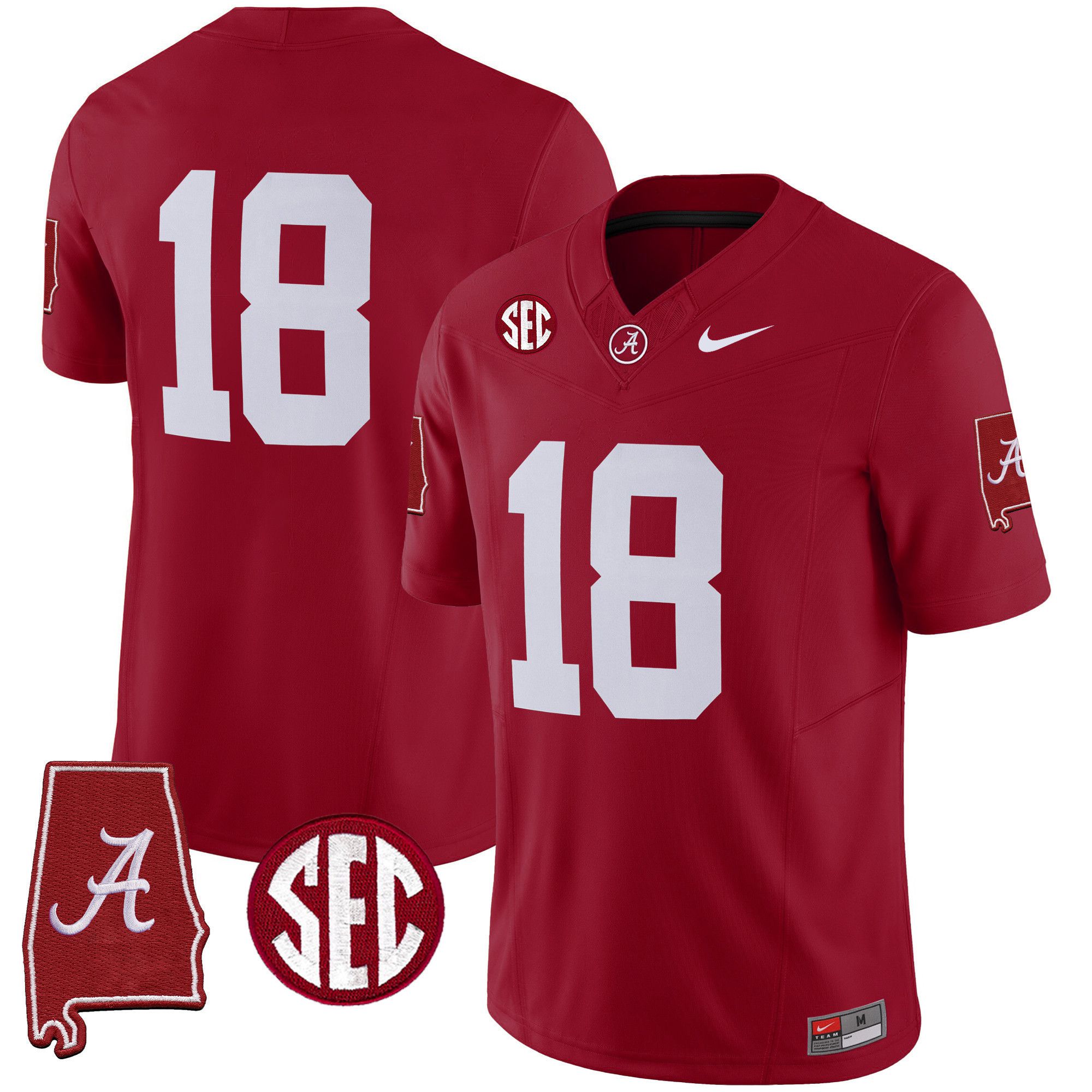 Men Alabama Crimson Tide #18 No Name Red 2024 Nike Vapor Limited NCAA Jersey style 1->indianapolis colts->NFL Jersey